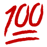 Hundred Points Symbol Emoji (Apple/iOS Version)