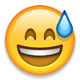 Smiling Face With Open Mouth And Cold Sweat Emoji (Apple/iOS Version)