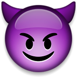 Smiling Face With Horns Emoji (Apple/iOS Version)