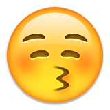 Kissing Face With Closed Eyes Emoji (Apple/iOS Version)