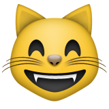 Grinning Cat Face With Smiling Eyes Emoji (Apple/iOS Version)
