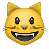 Smiling Cat Face With Open Mouth Emoji (Apple/iOS Version)