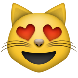 Smiling Cat Face With Heart-shaped Eyes Emoji (Apple/iOS Version)