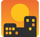 Sunset Over Buildings Emoji (Google Hangouts / Android Version)