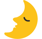 First Quarter Moon With Face Emoji - Hangouts / Android Version