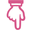 White Down Pointing Backhand Index Emoji Icon