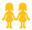Two Women Holding Hands Emoji - Hangouts / Android Version