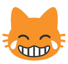 Cat Face With Tears Of Joy Emoji - Hangouts / Android Version