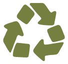 Black Universal Recycling Symbol Emoji (Google Hangouts / Android Version)